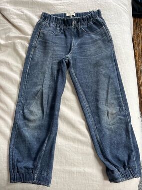 rag & bone Dark Indigo Elastic-Waist Denim Joggers Miramar soft fabric